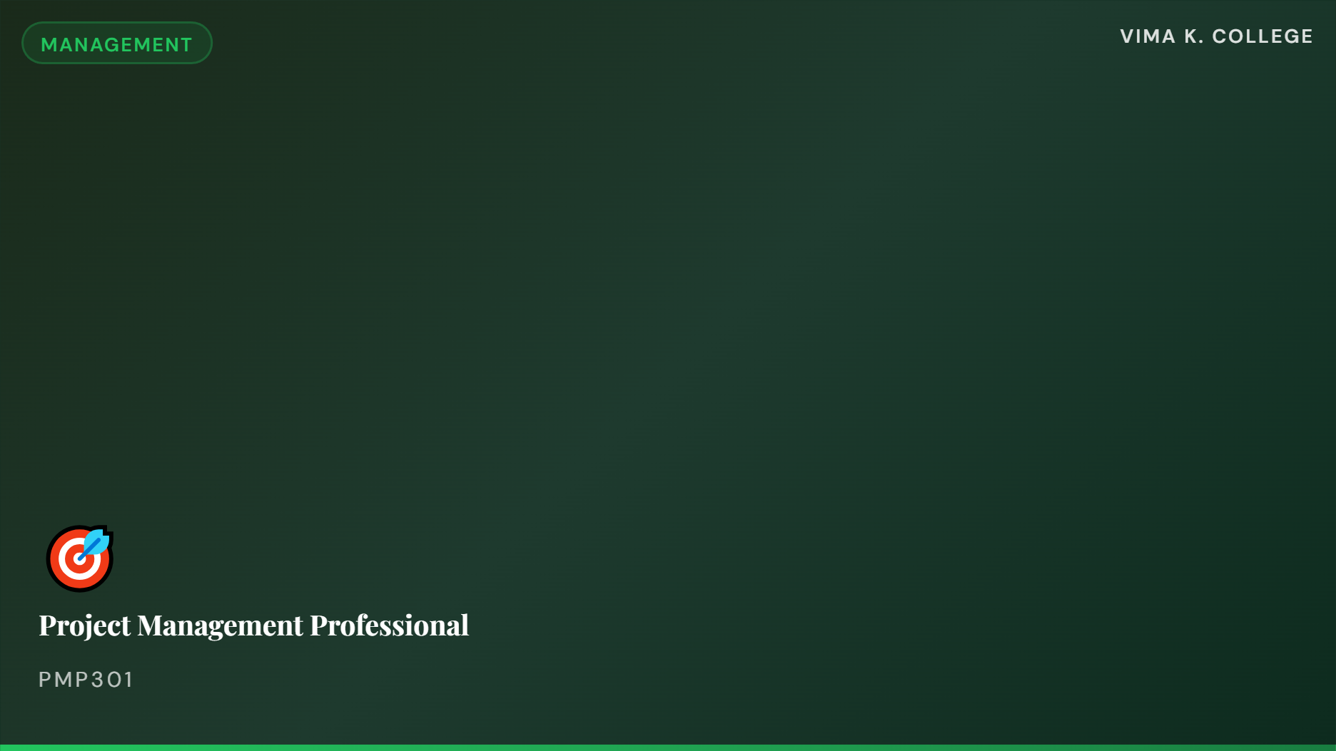 Project Management Professional PMP301